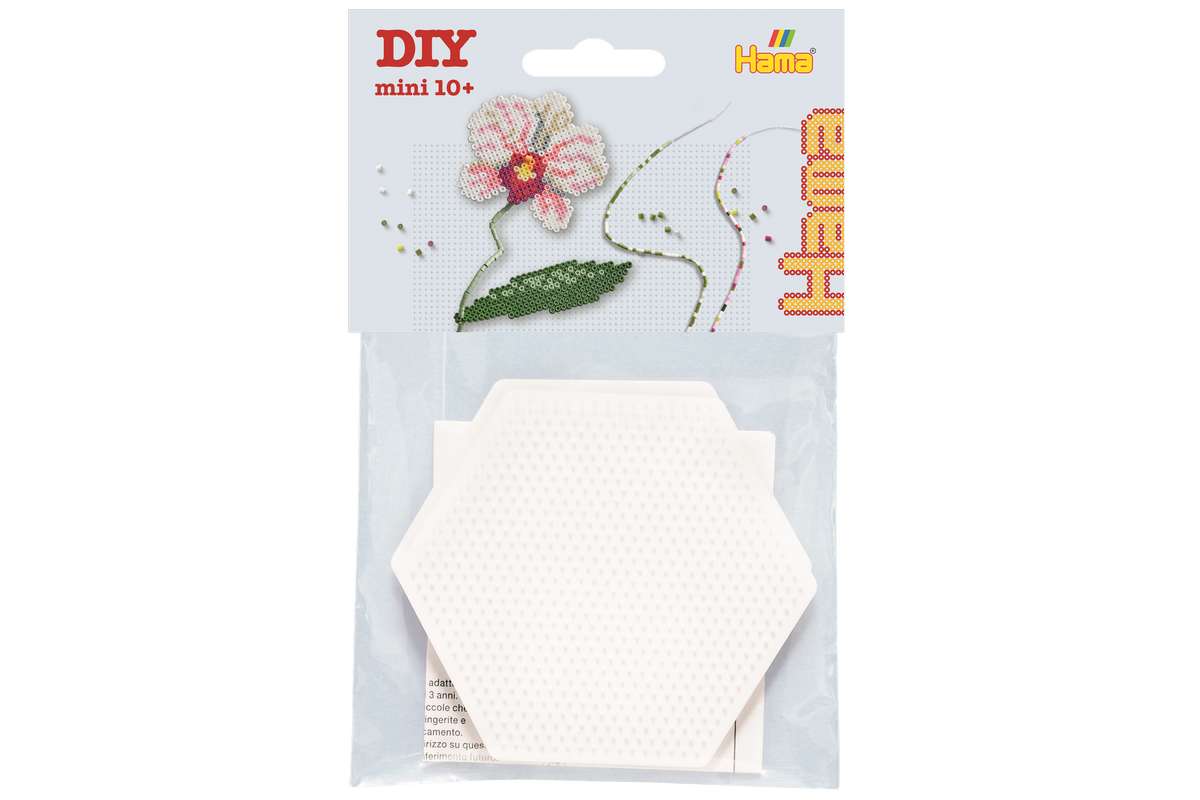Hama mini 2stk stiftplader sekskantet 7,5x9cm